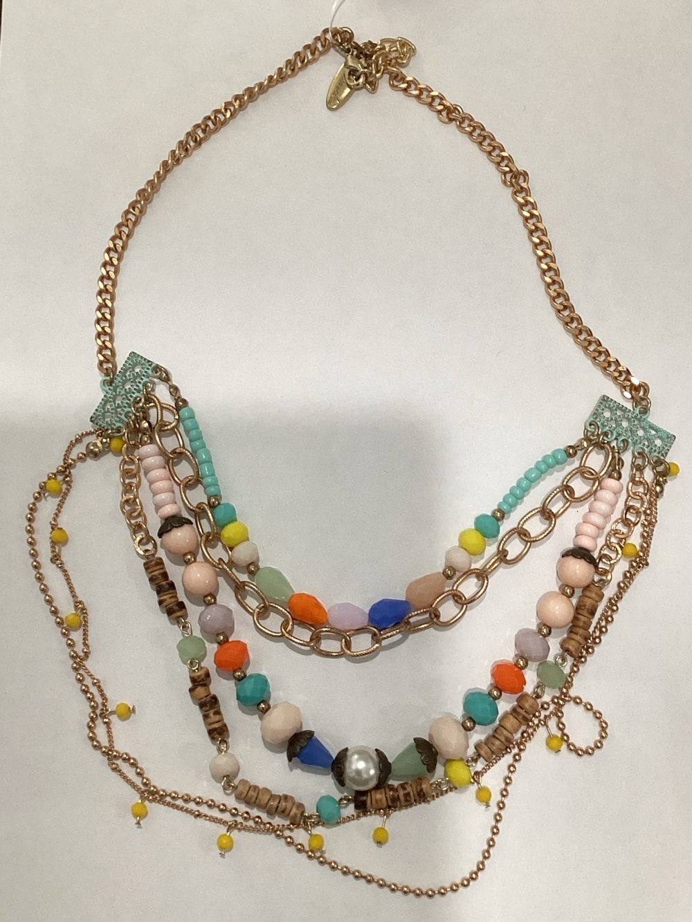 Multi-Color Bead Layered Statement Necklace‎